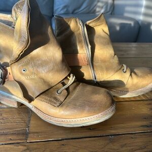 A.S.98 Women's Tan Leather Ankle Boots